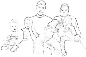 rodina s pěti dětmi